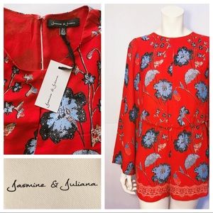 Jasmine & Juliana L/S Romper w/ Pockets Sz 4 NWT